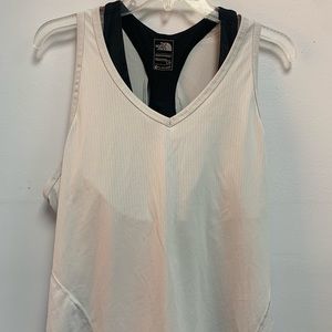 The North Face Large Tan Top With Built In Bra Grey/ Black